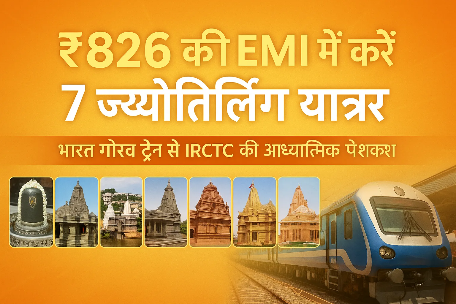 IRCTC jyotirling yatra 2025: मात्र ₹826 की EMI में करें 7 ज्योतिर्लिंग यात्रा, भारत गौरव ट्रेन से IRCTC की आध्यात्मिक पहल