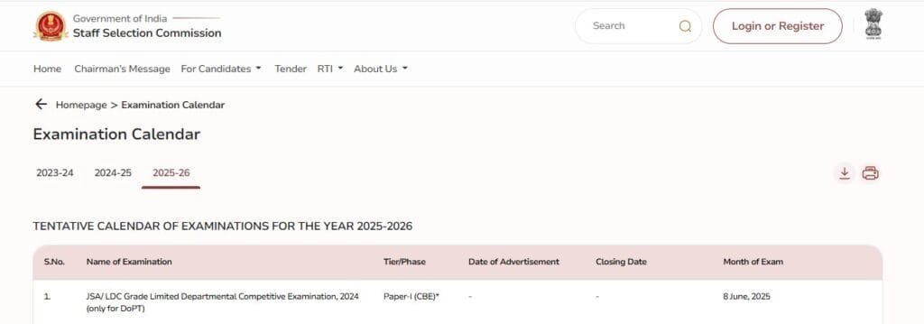 SSC एस्पिरेंट्स के लिए बड़ी खबर.. घोषित हुई SSC JSA/LDC EXAM Date 2025 यहां देखिए पूरी रूल बुक