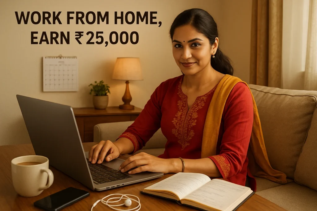 बिना ऑफिस जाए कमाएं ₹25,000 रूपये महीना! महिलाओं के लिए बेस्ट Work From Home Jobs