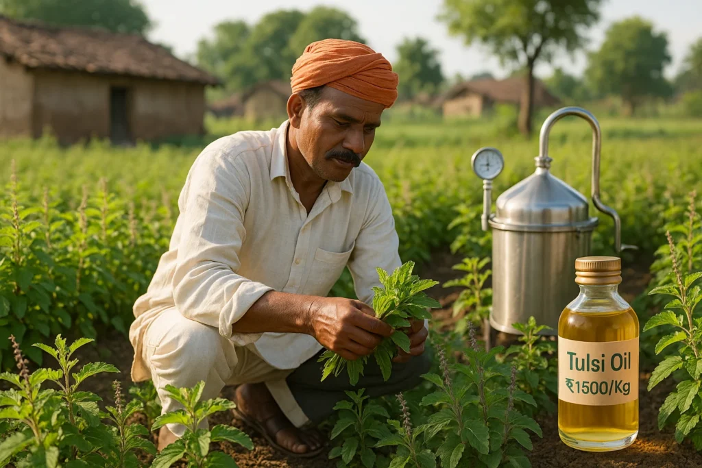 Tulsi Oil Business: ₹1500 किलो में बिकता है तुलसी तेल! जानिए खेती से लेकर मार्केटिंग तक सब कुछ