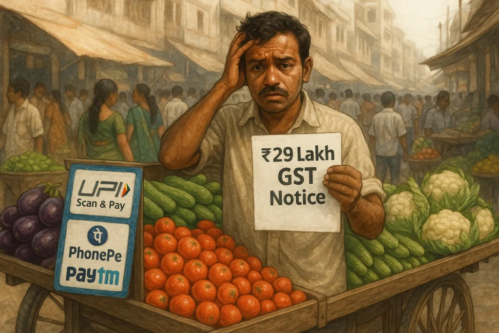 UPI से सब्जी बेचना पड़ा भारी!!! 29 लाख का GST नोटिस देख उड़े होश