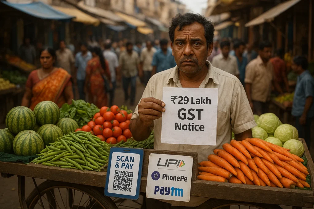 UPI से सब्जी बेचना पड़ा भारी!!! 29 लाख का GST नोटिस देख उड़े होश