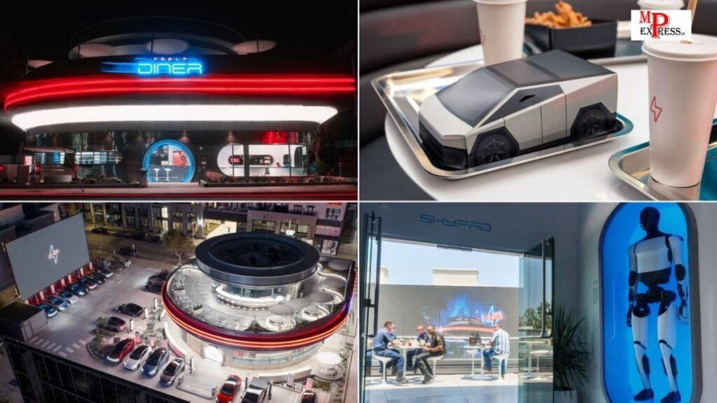 Elon Musk का नया धमाका! लॉस एंजेलिस में खुला Tesla Diner – फ्यूचर की झलक अब खाने के साथ