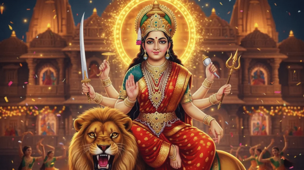 NAVRATRI: खुशियों, शक्ति, और नई शुरुआत का संदेश देता है।
